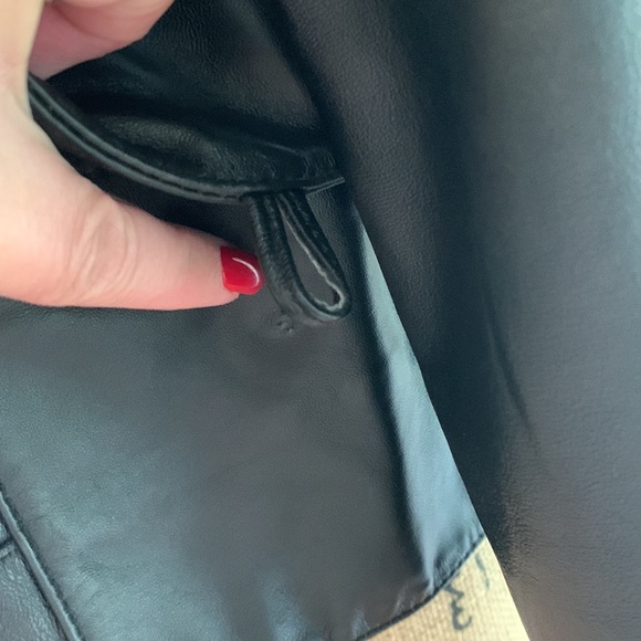 MADISON MARCUS Designer Genuine leather black ruffle pleated jacket M Nordstrom - Picture 8 of 11